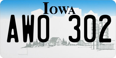 IA license plate AWO302