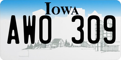 IA license plate AWO309