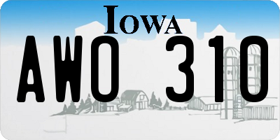 IA license plate AWO310