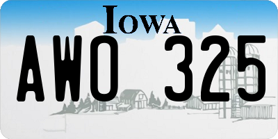 IA license plate AWO325