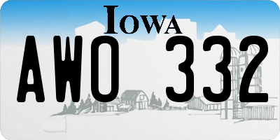 IA license plate AWO332