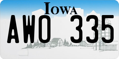 IA license plate AWO335