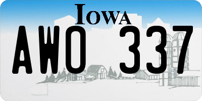 IA license plate AWO337