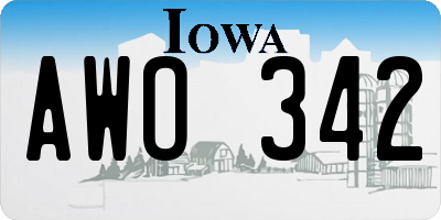 IA license plate AWO342
