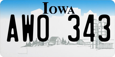 IA license plate AWO343
