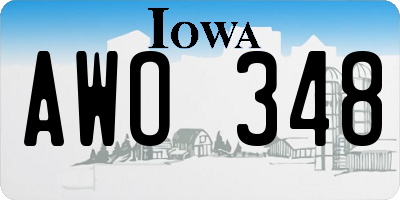 IA license plate AWO348