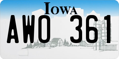 IA license plate AWO361