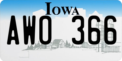IA license plate AWO366