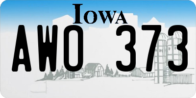 IA license plate AWO373