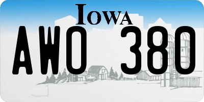 IA license plate AWO380