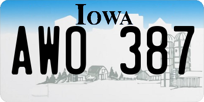 IA license plate AWO387