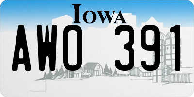 IA license plate AWO391
