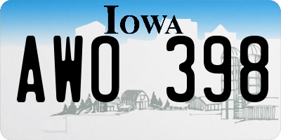 IA license plate AWO398
