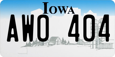 IA license plate AWO404