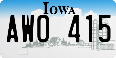 IA license plate AWO415