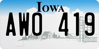 IA license plate AWO419