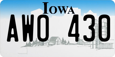 IA license plate AWO430