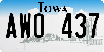 IA license plate AWO437