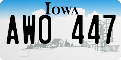 IA license plate AWO447