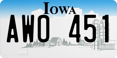 IA license plate AWO451
