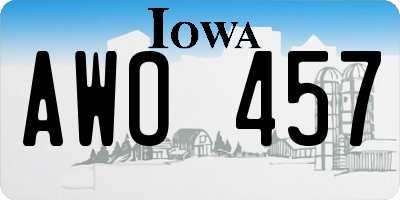 IA license plate AWO457