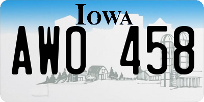 IA license plate AWO458