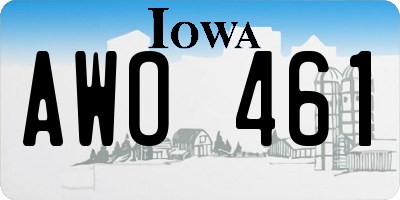 IA license plate AWO461