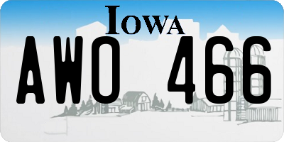IA license plate AWO466