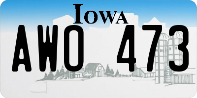 IA license plate AWO473