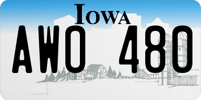IA license plate AWO480