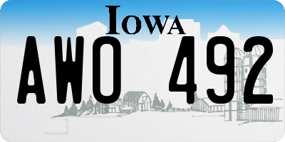 IA license plate AWO492