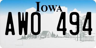 IA license plate AWO494