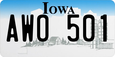 IA license plate AWO501