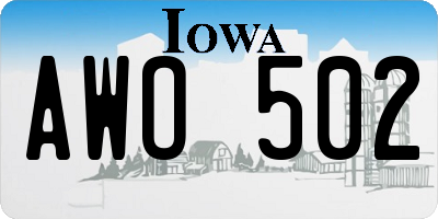 IA license plate AWO502