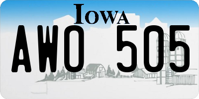 IA license plate AWO505