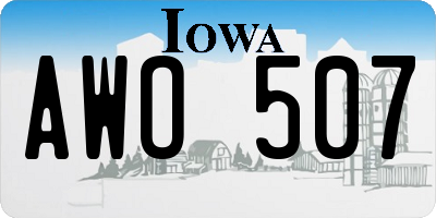 IA license plate AWO507