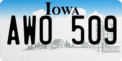 IA license plate AWO509
