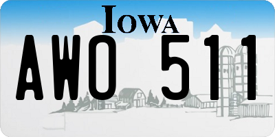 IA license plate AWO511