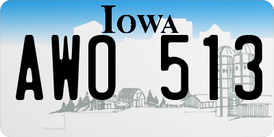 IA license plate AWO513