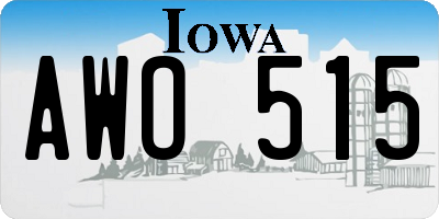 IA license plate AWO515
