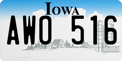 IA license plate AWO516