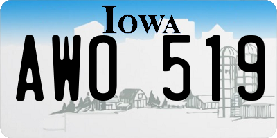 IA license plate AWO519