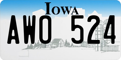 IA license plate AWO524