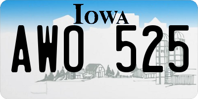 IA license plate AWO525