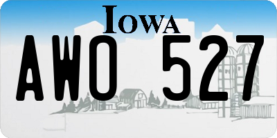 IA license plate AWO527