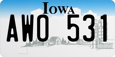 IA license plate AWO531