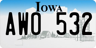 IA license plate AWO532