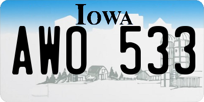 IA license plate AWO533