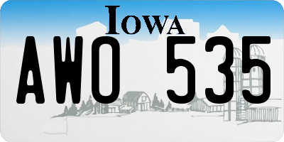 IA license plate AWO535