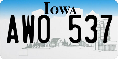 IA license plate AWO537